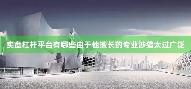 实盘杠杆平台有哪些由于他擅长的专业涉猎太过广泛